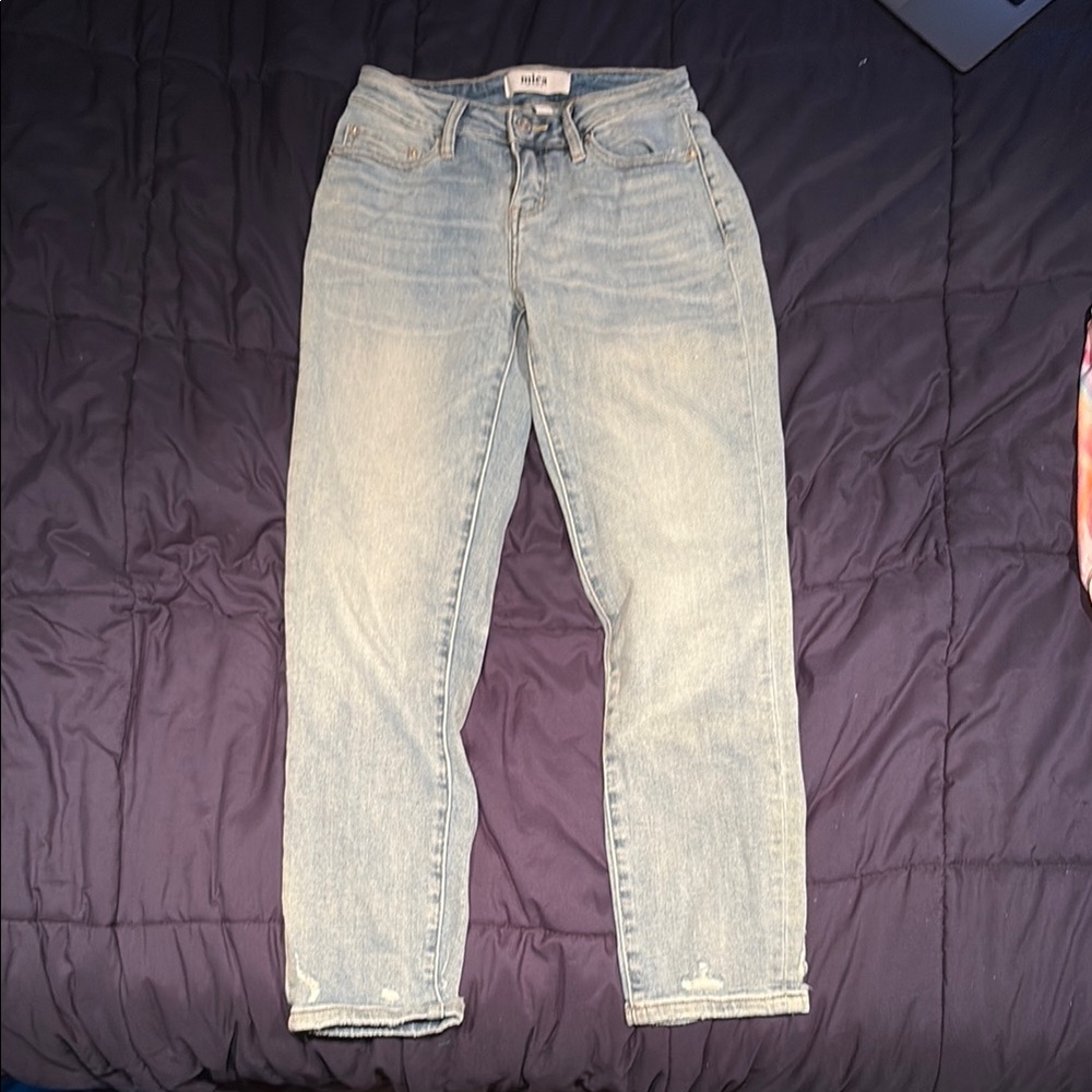 Classic Blue Straight Leg Jeans with Relaxed Fit